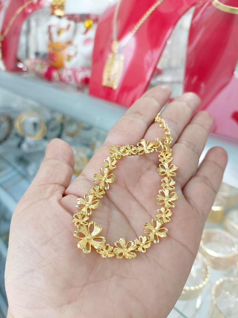 Lắc tay chạm hoa chuẩn 24.k cực đẹp E