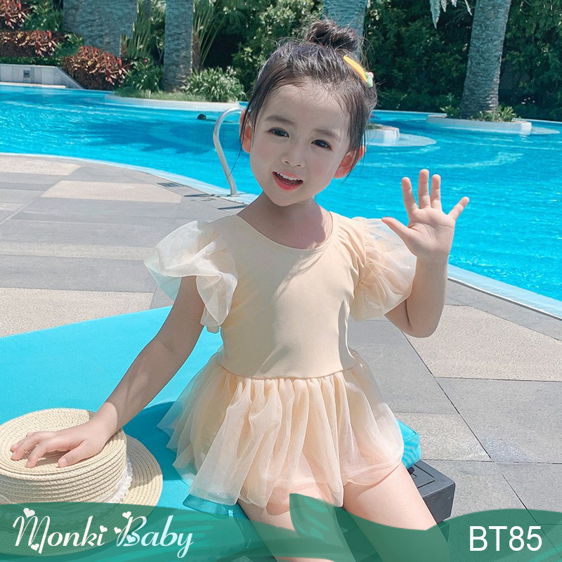 Bộ bơi bé gái một mảnh phong cách công chúa dễ thương, áo tắm liền thân trẻ em size nhỏ điệu đà, chất thun bơi lạnh mịn đẹp | BT85