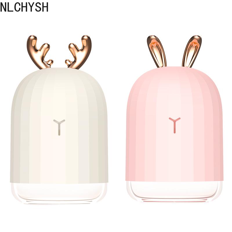 220Ml USB Khuếch Tán Hương Thơm Tinh Dầu Máy Tạo Độ Ẩm Phun Sương Siêu Âm 7 Đèn LED Đổi Màu Đèn Ngủ Thoáng Mát Phun Sương Dành Cho nhà
