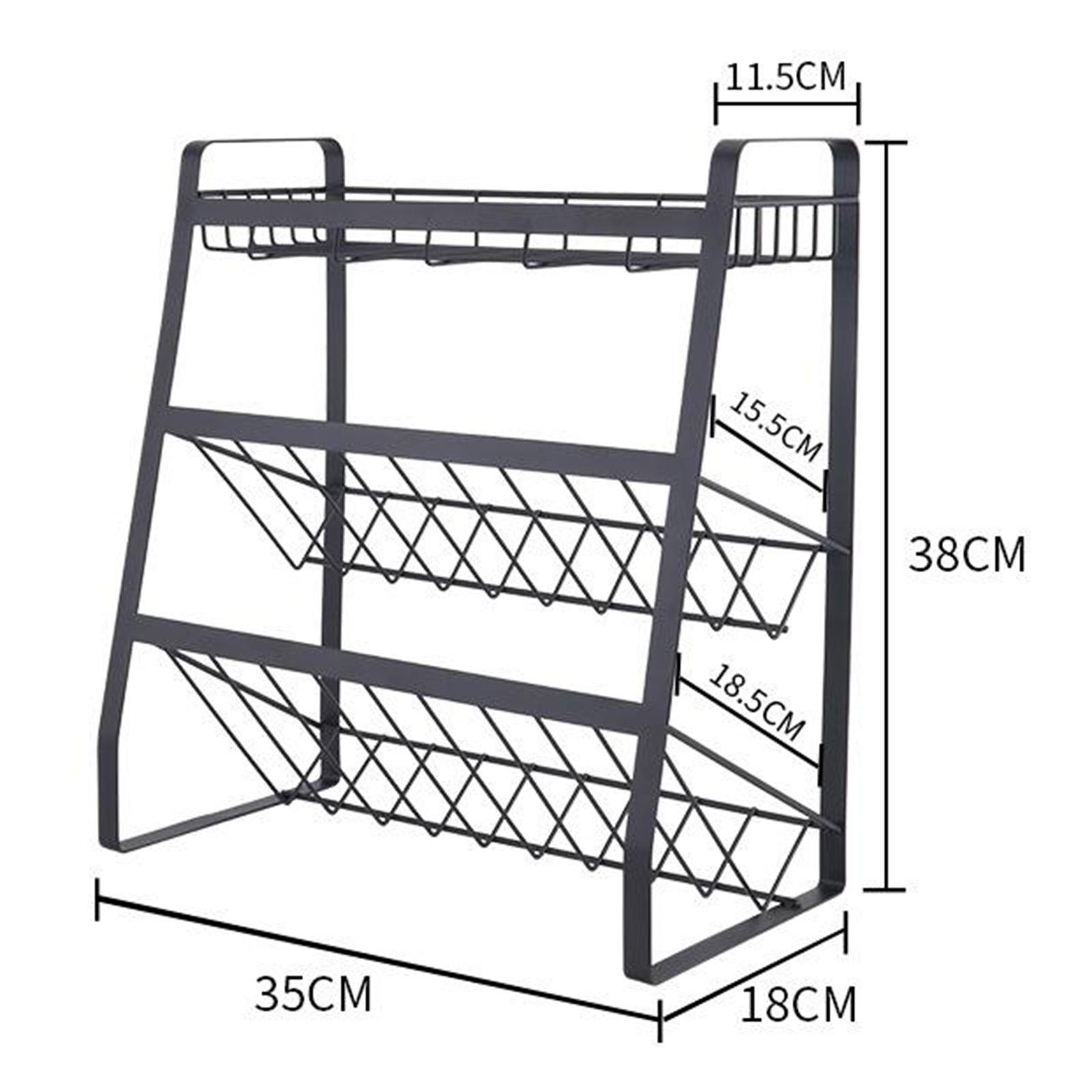3 Tier Stainless Steel Spice Rack Organizer Kitchen Standing Seasoning Bottle Shelf Spice for Vegetable Fruit Food Storage Basket Rack Organizer