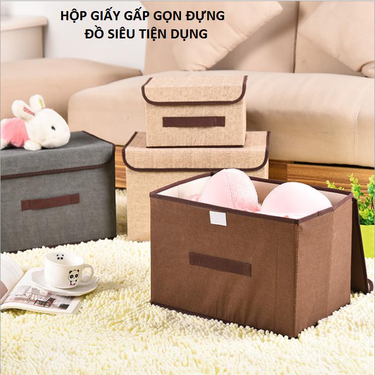 Combo 2 Hộp vải đựng vật dụng xếp gọn (giao màu ngẫu nhiên)