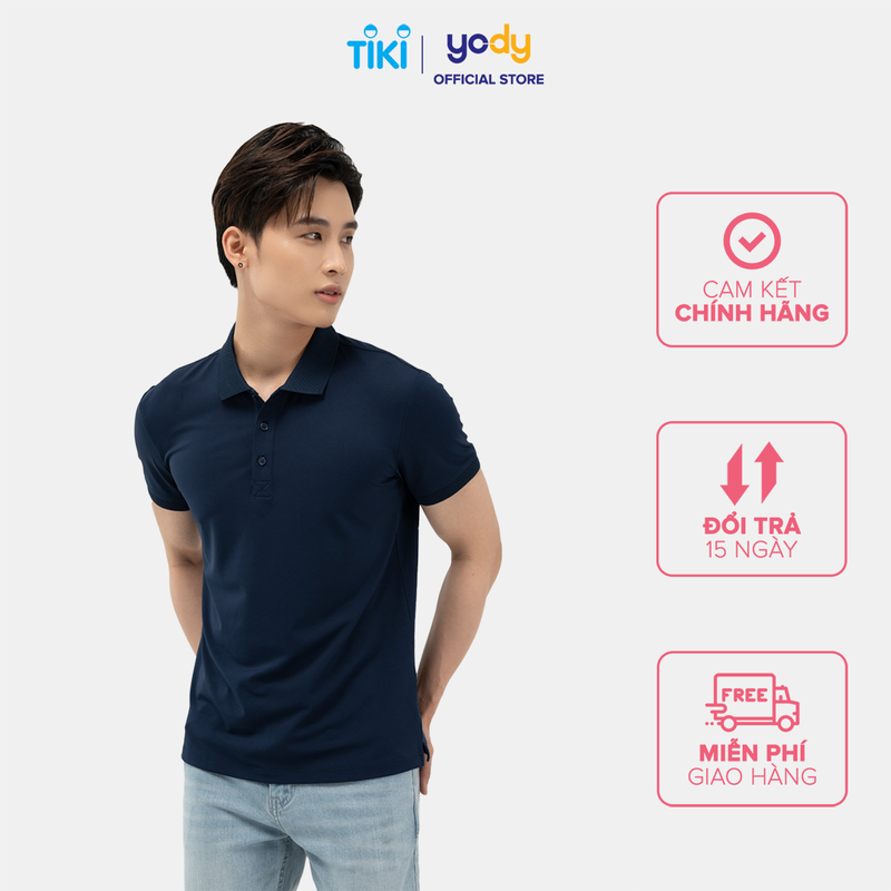 Áo Polo Nam YODY Coolmax Phối Bo, Áo Phông Cộc Tay Nam Có Cổ Thoáng Mát APM5179