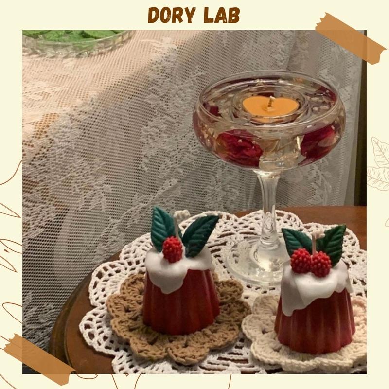 Nến Thơm Bánh Pudding Dâu Rừng, Nến Hàn Quốc - Dory Lab