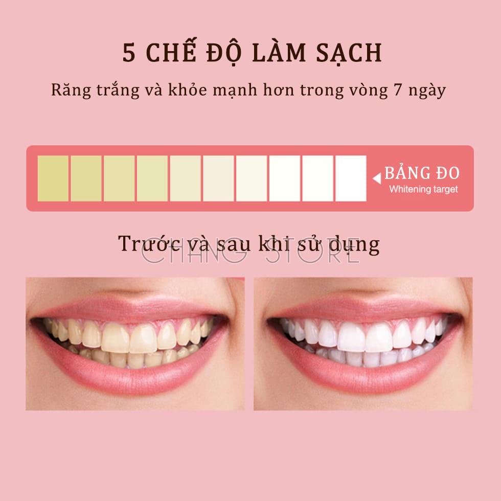 Bàn chải điện tự động đánh răng, bàn chải điên 5 chế độ hàng nội địa Trung cao cấp