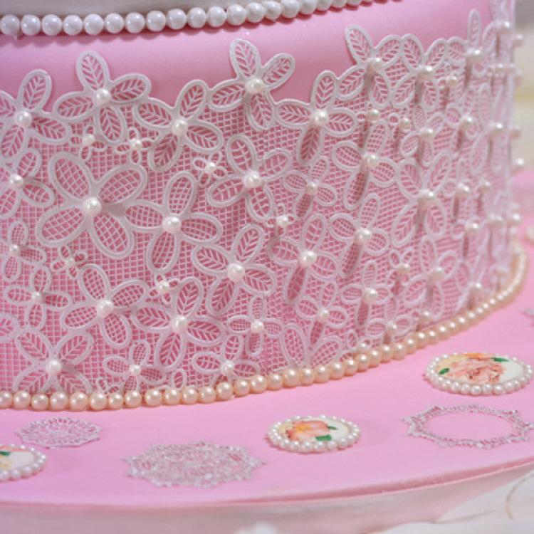 Hoa Ốp Ren Thảm Fondant Khuôn Mẫu Trang Trí Bánh Dụng Cụ Sô Cô La, Gumpastes Khuôn, Sugarcraft Công, Phụ Kiện Nhà Bếp K500