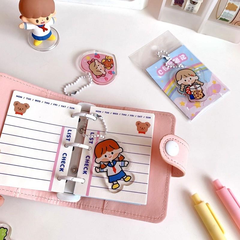 Móc khoá dễ thương đa năng JIYU - Móc khoá phụ kiện trang trí ví Almost Blue Binder Balo Airpod Planner - Cute Keychain