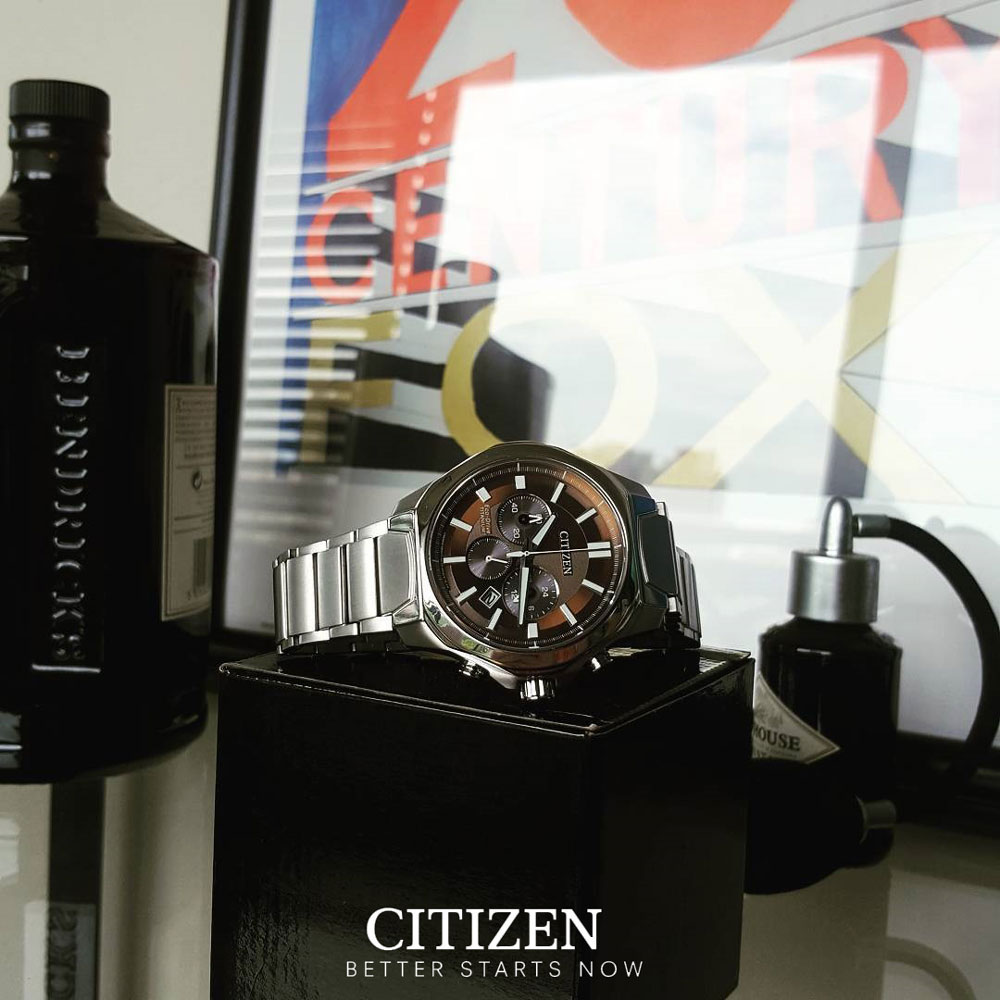Đồng Hồ Nam Citizen Dây Titanium CA4320-51W - Mặt Nâu