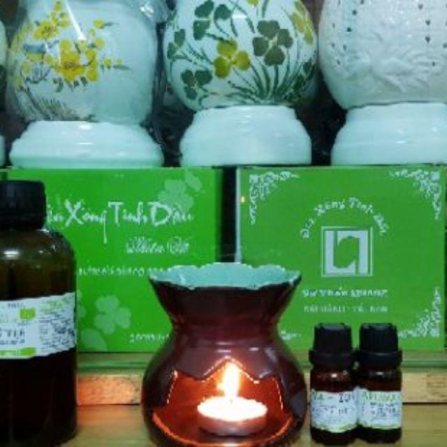 Combo Đế đốt- Nến 10 viên - 10ml tinh dầu sả Pháp