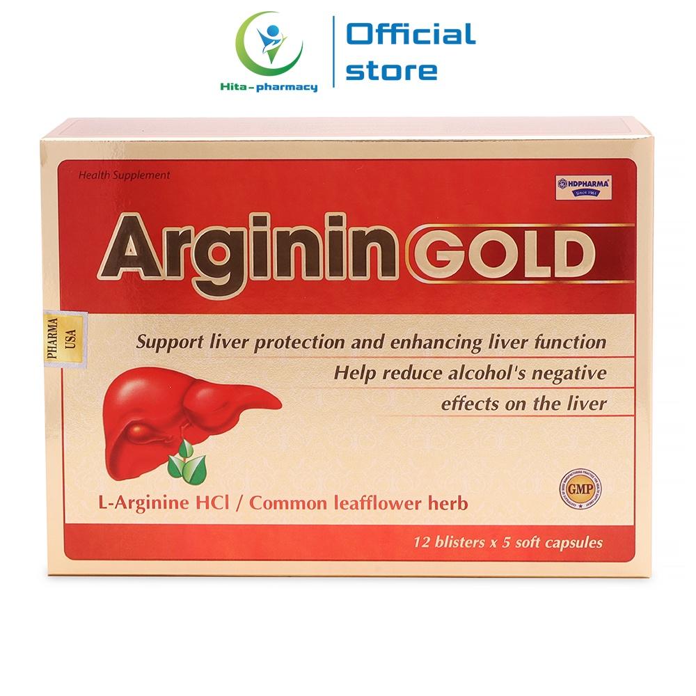 Bổ gan Arginin Gold HDPHARMA giảo cổ lam, diệp hạ châu giảm viêm gan 60 viên