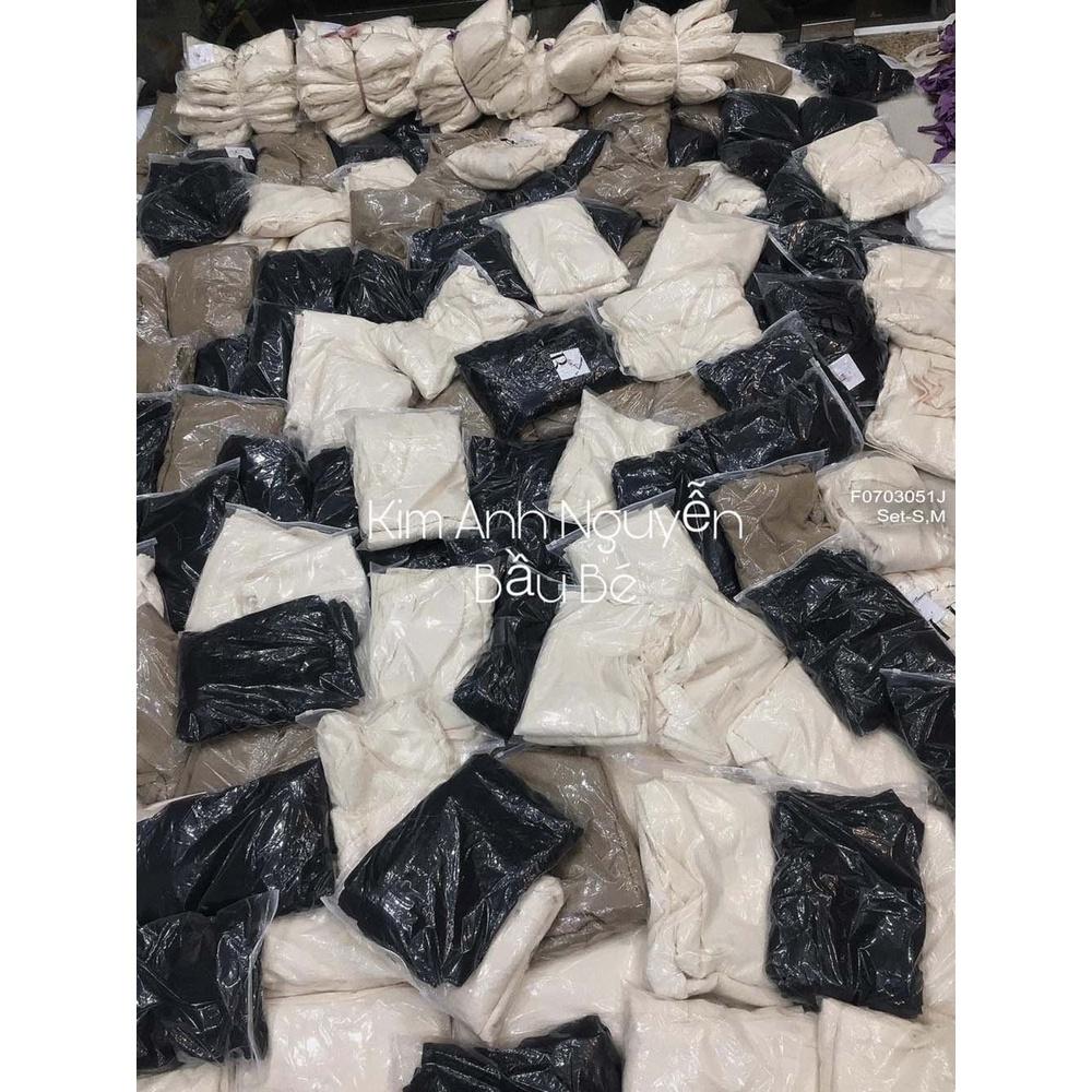 Set đũi áo sơ mi tay dài phối quần suông