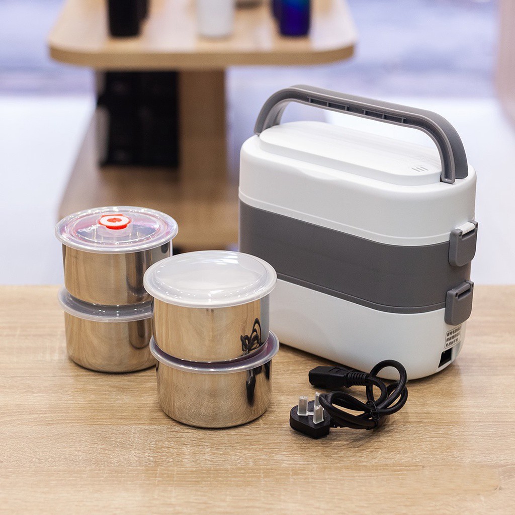 Hộp Cơm Hâm Nóng 2 Tầng 4 Ngăn Bucook DFH-C02 Dung Tích 2l 200W