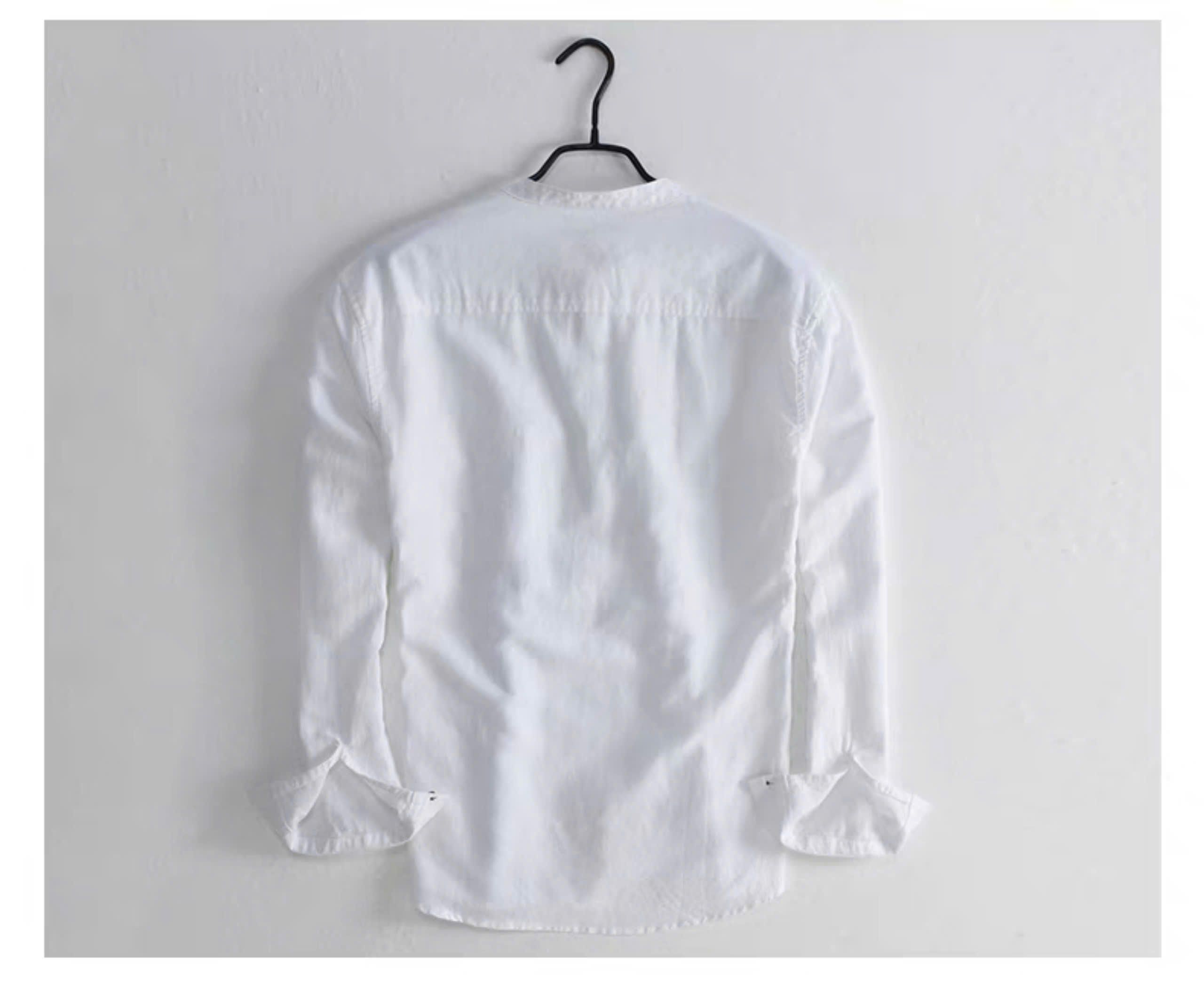 Set áo sơ mi nam dài tay mix quần short lưng thun có túi chất liệu Linen mát mịn phong cách Hàn