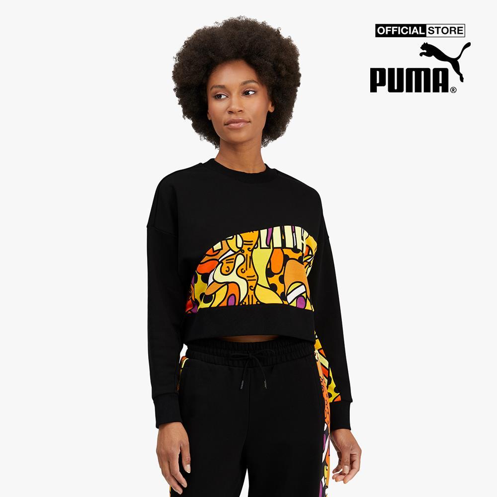 PUMA - Áo sweatshirt nữ cổ tròn dài tay PUMA x BRITTO Printed 532236