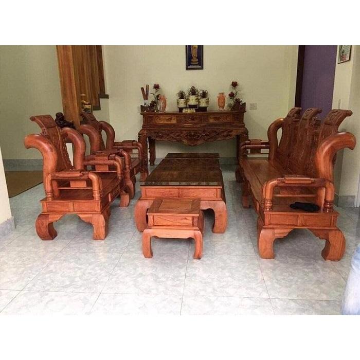 Bộ bàn ghế tần thủy hoàng gỗ gõ tay 12