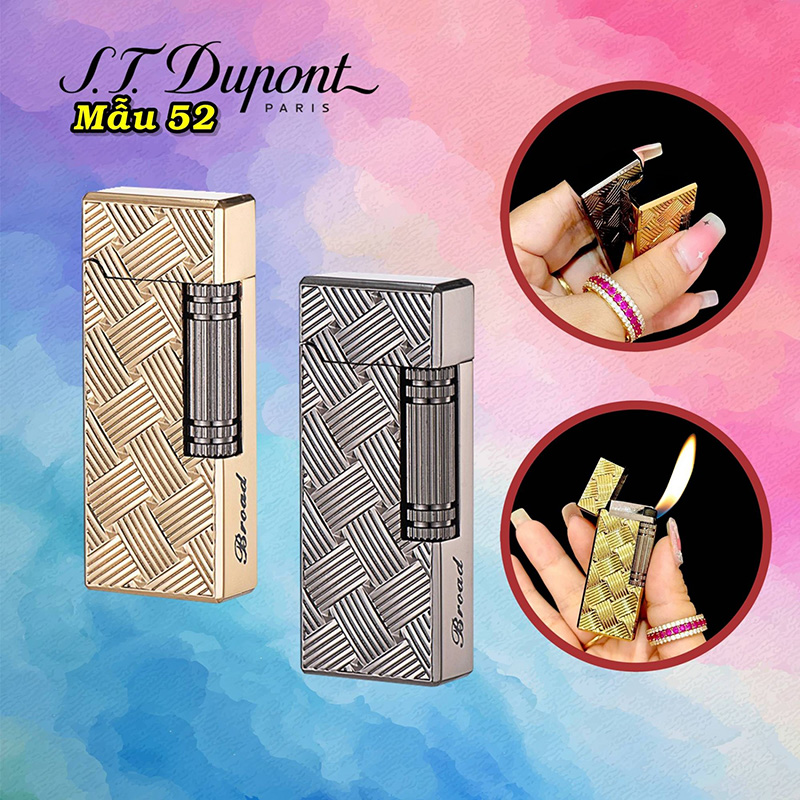 Bật Lửa Dupont Broad Hình Vân Mây Tre Đan – Xài Gas