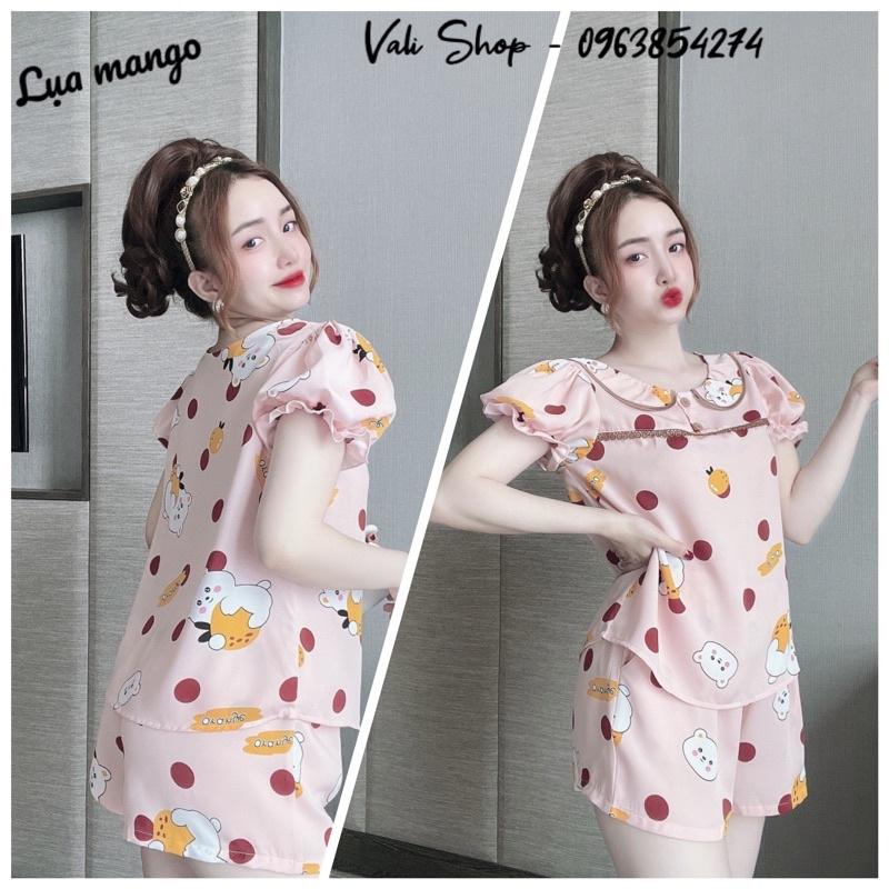 Đồ ngủ mặc nhà lụa mango hoạ tiết freesize 42-57kg