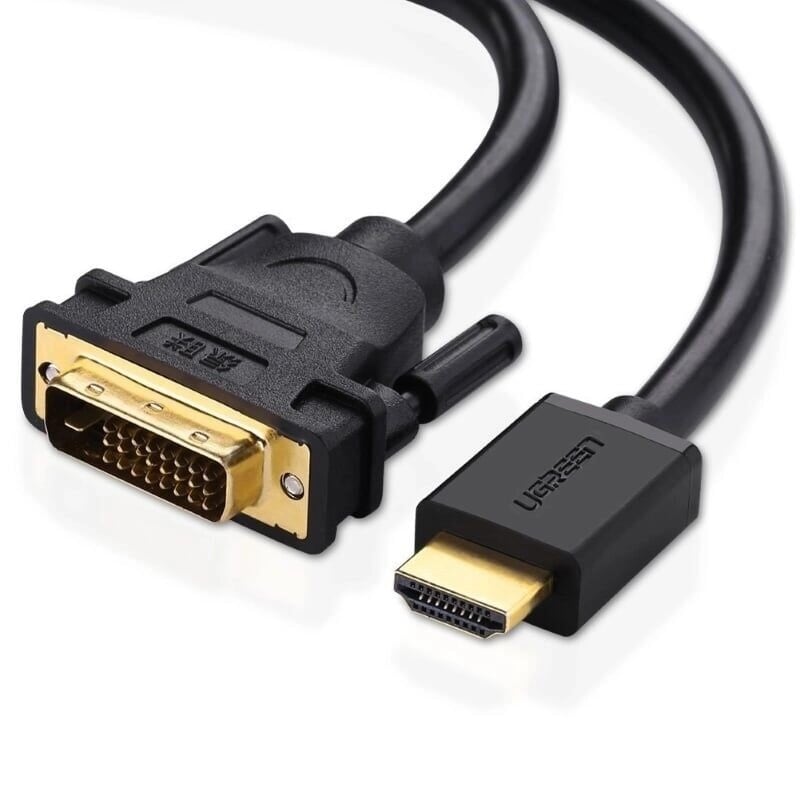 Cáp chuyển đổi HDMI to DVI 24+1 dài 5M màu đen UGREEN HD50350Hd133 Hàng chính hãng