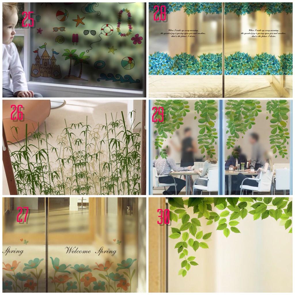 COMBO 2 Tấm Decal dán kính cao cấp nhiều mẫu khổ 60x58cm