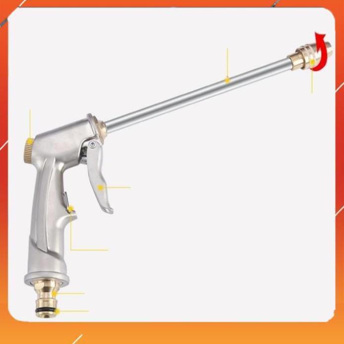 ️Evoucher Bộ dây vòi xịt nước rửa xe, tưới cây , tăng áp 3 lần, loại 7m, 10m 206701-2 đầu đồng, cút, + túi đựng bút