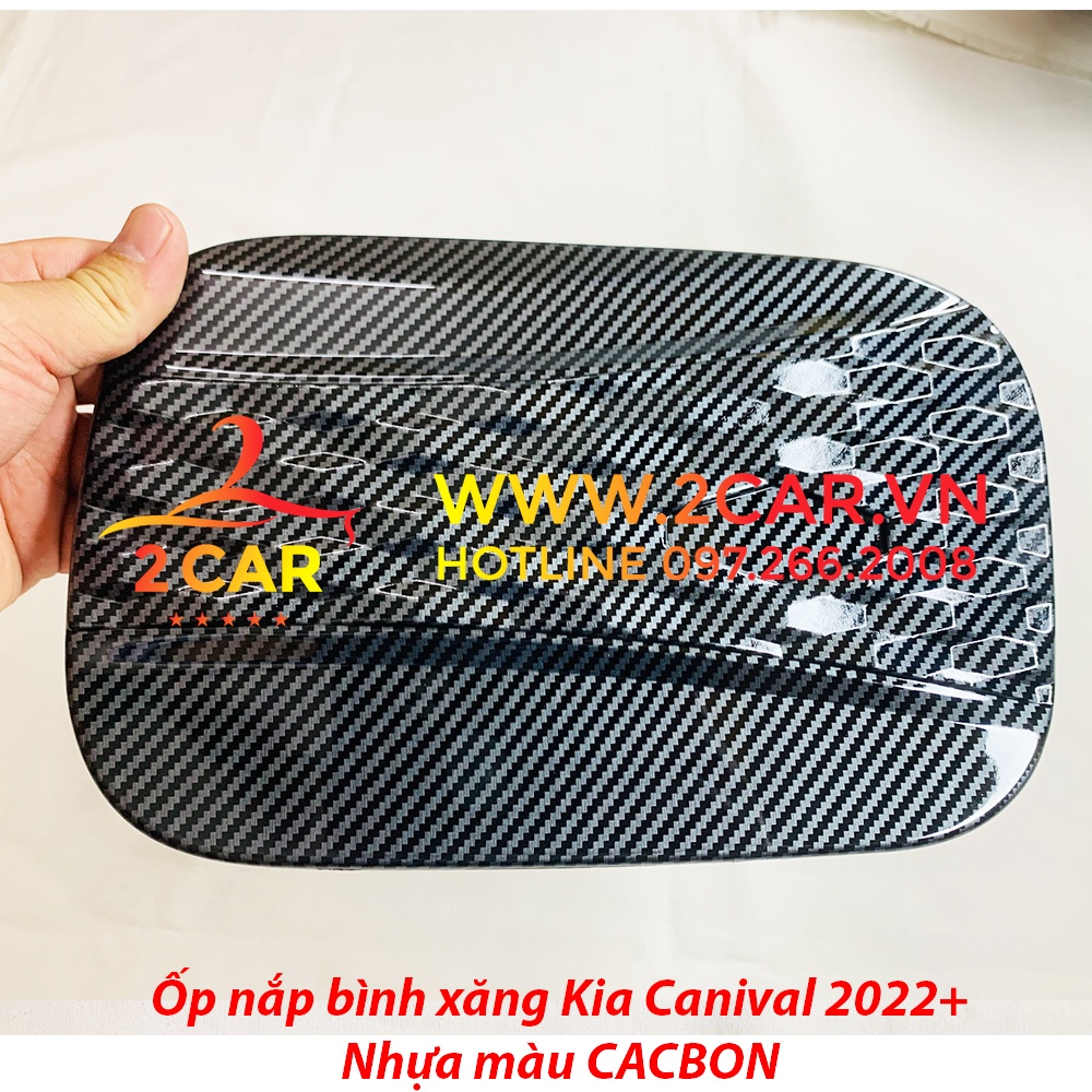 Ốp nắp bình xăng CARBON xe Kia Carnival 2021- 2022 nhựa ABS vân CACBON cao cấp
