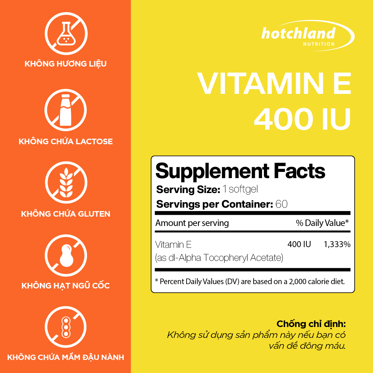 Viên uống bổ sung vitamin E giúp da, tóc đẹp Optimum Vitamin E chính hãng [Hộp 60 Viên]-HL3692