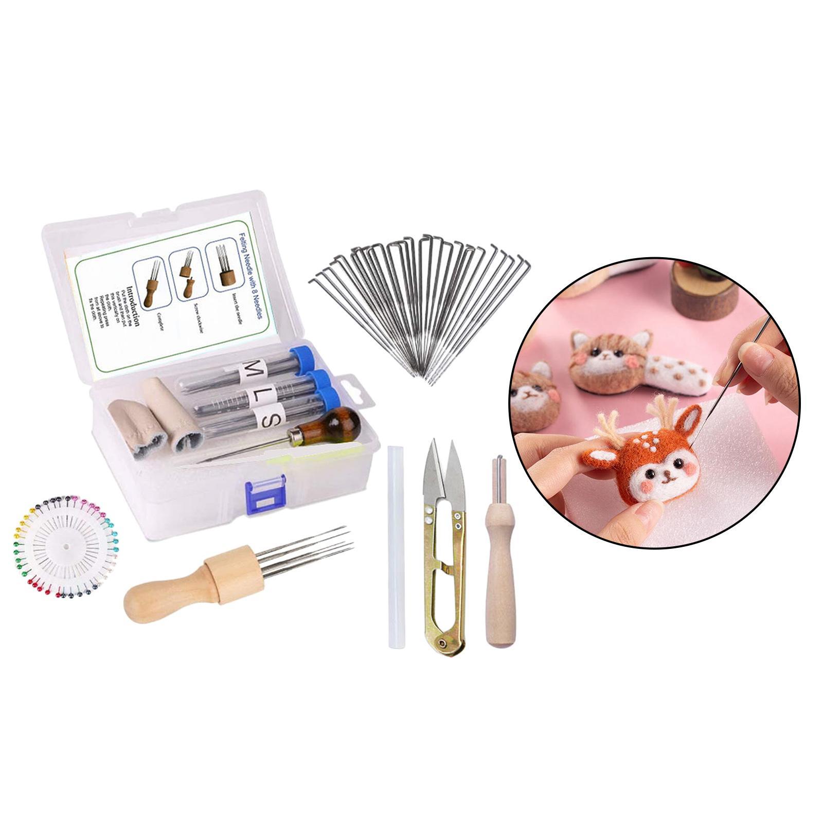 109x Wool Felting Kit with 8 Felting Tool Holder for DIY Wool
