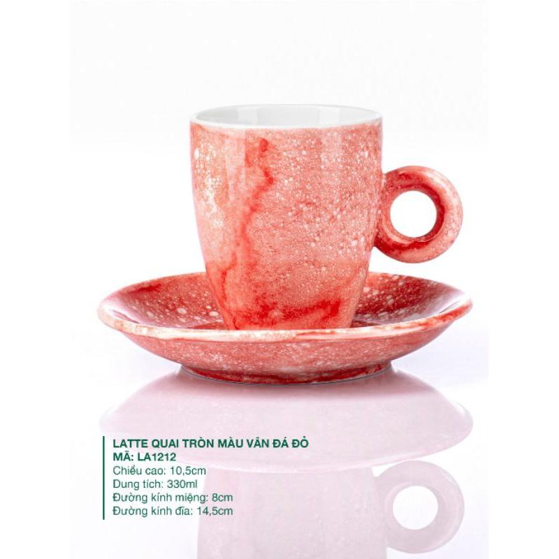 Set cốc ly sứ Latte Cà phê 330ml H10,5 × M8 - Đa dạng màu - Gốm sứ Bát tràng