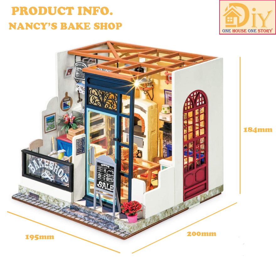 Mô hình nhà tự lắp ráp bằng gỗ Dollhouse NANCY'S BAKE SHOP - mã DG143