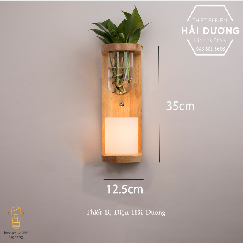Đèn Tường Kệ Gỗ Chao Thủy Tinh Hiện Đại DT-35125 - Trang Trí Căn Phòng - Đã Bao Gồm Bóng LED 3W - Có Video
