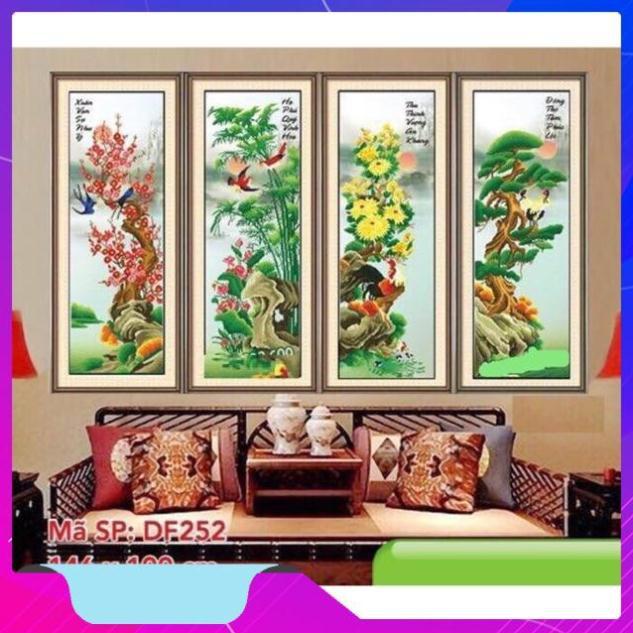 Tranh thêu tứ quý