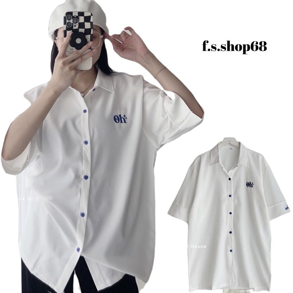 Áo Sơ Mi Form Rộng Thêu Nổi OH OH Nam Nữ Unisex
