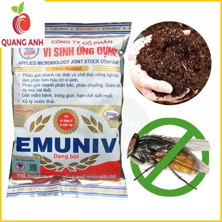 Combo 3 Gói Chế Phẩm Vi Sinh Xử Lý Phế Thải Hữu Cơ EMUNIV - Gói 200gr