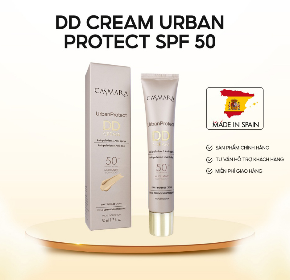 Kem Chống nắng CASMARA URBAN PROTECT DD CREAM ANTI-POLLUTION &amp; ANTI-AGING SPF 50 50ML