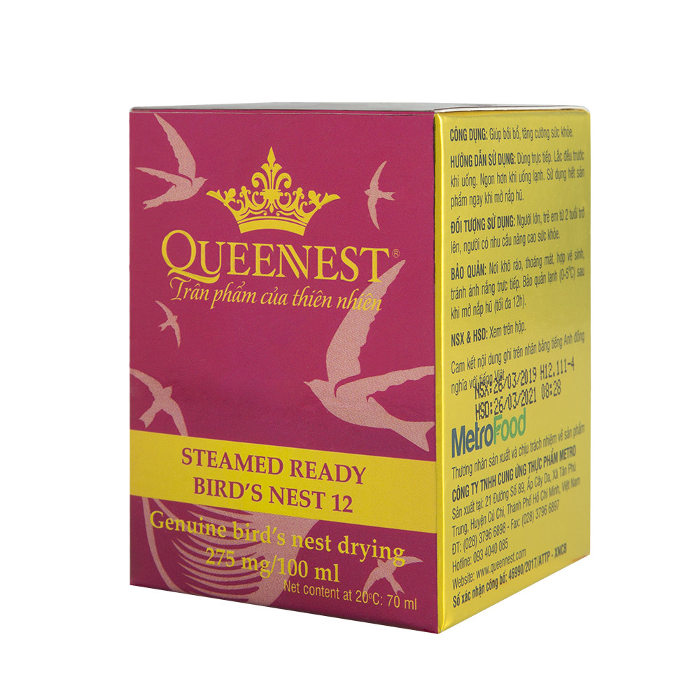 Yến sào chưng sẵn QUEENNEST 12% (Hũ 70ml)