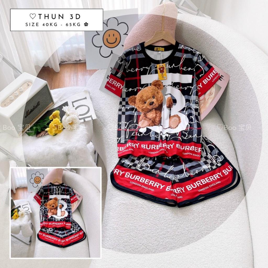 Bộ Thun Lạnh in 3D quần đùi 40-60kg