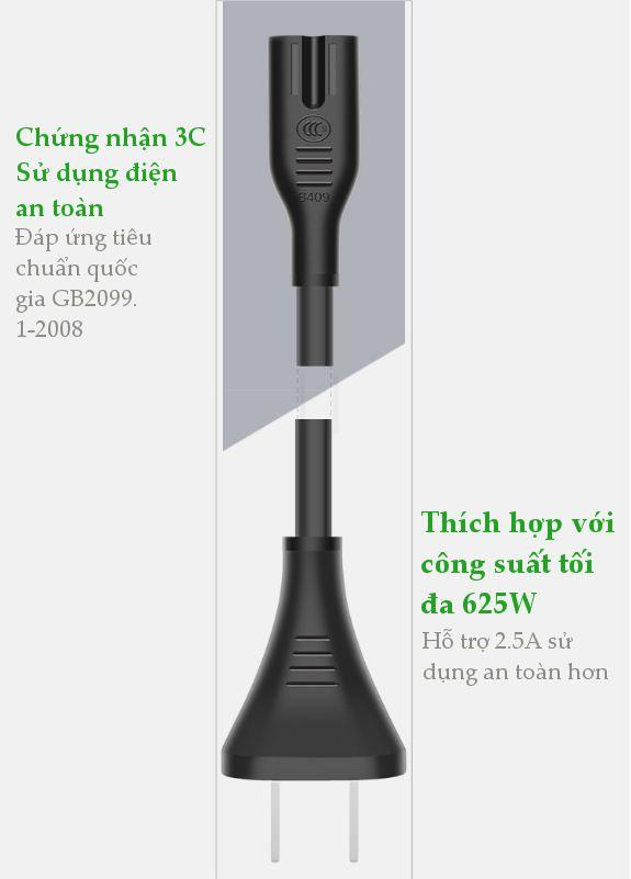 Ugreen UG40313CD159TK 1.5M Màu Đen Dây nguồn sạc số 8 - HÀNG CHÍNH HÃNG