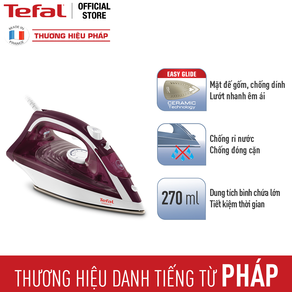 Bàn ủi hơi nước Tefal FV1844E0 - 2300W - Hàng chính hãng