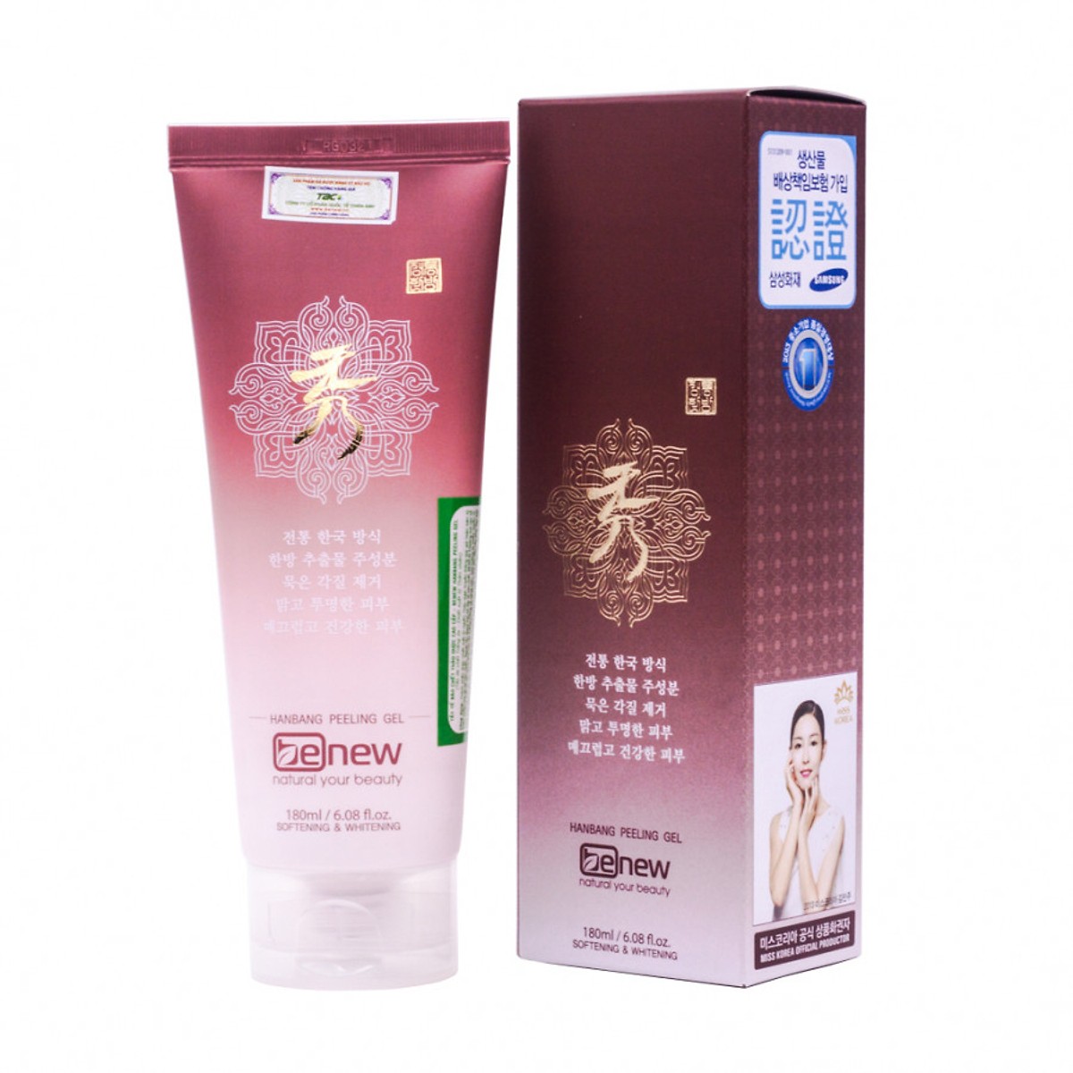 Gel Tẩy Tế Bào Chết Trắng Da Thảo Dược Hàn Quốc Benew (180ml) [ Tặng dây cột tóc nơ - màu ngẫu nhiên ]