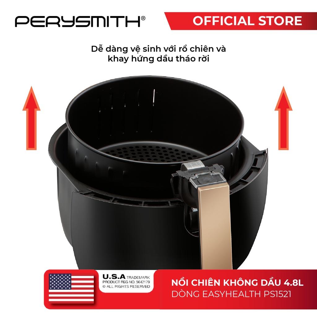 Nồi chiên không dầu cơ 4,8 lít Perysmith PS1521 Black - Hàng chính hãng