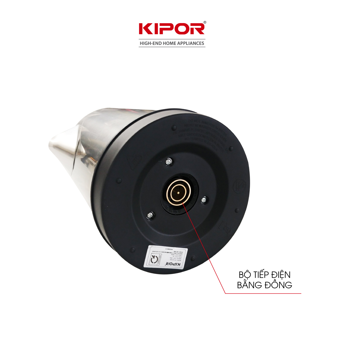 Ấm siêu tốc KIPOR KP-A318SA - 1.8L - Ấm điện inox 304 chống ăn mòn - Chân đế xoay 360 độ tự ngắt chống quá tải, quá nhiệt- Hàng chính hãng