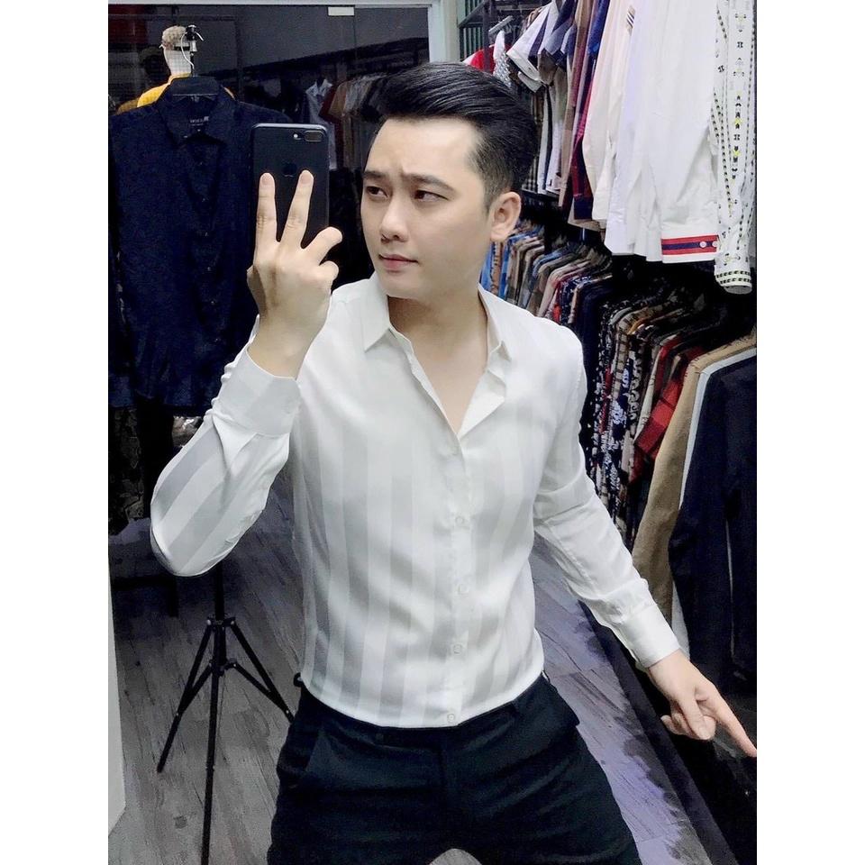 Áo sơ mi nam nữ họa tiết cao cấp vải lụa thái xịn siêu co dãn mẫu mã mới nhất Phuongnamshop20 03t