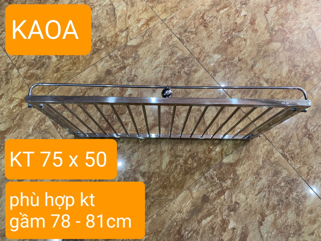 GIÁ GẦM BẾP , KỆ ĐỂ ĐỒ NHÀ BẾP INOX 304 . KT 75 X 50 CM