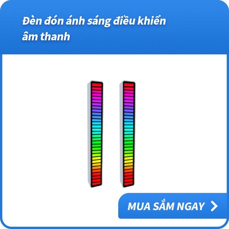 Hình ảnh Thanh đèn LED cảm ứng theo mức độ âm nhạc RGB 32 Hạt Đèn Độc