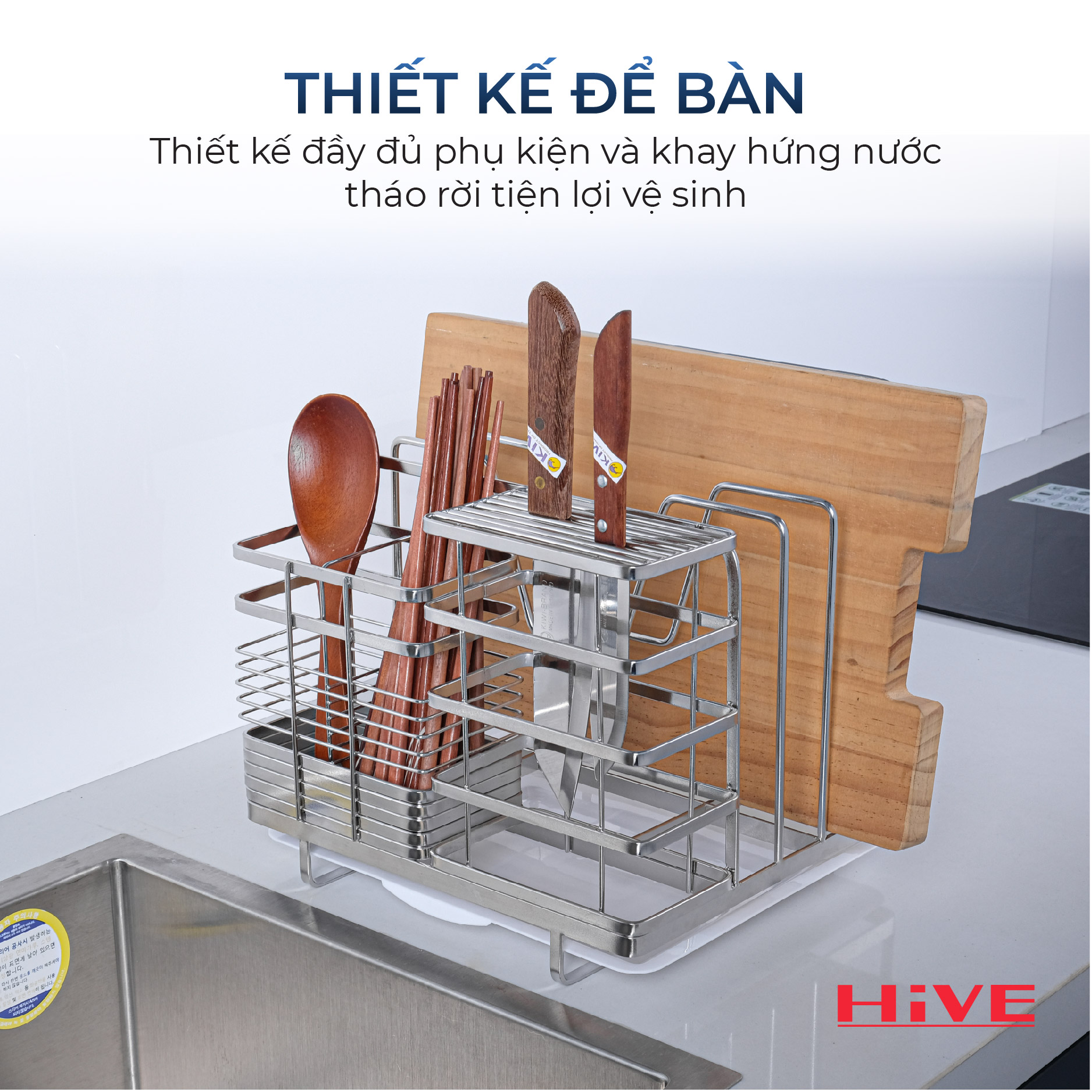 Kệ Đựng Đũa Muỗng Dao Thớt Đa Năng HiVE (NEW COLLECTION)