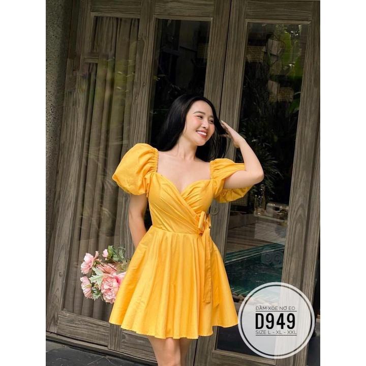 ĐẦM NƠ XANH LÁ BIGSIZE DÁNG XÒE ĐI TIỆC/ĐI BIỂN