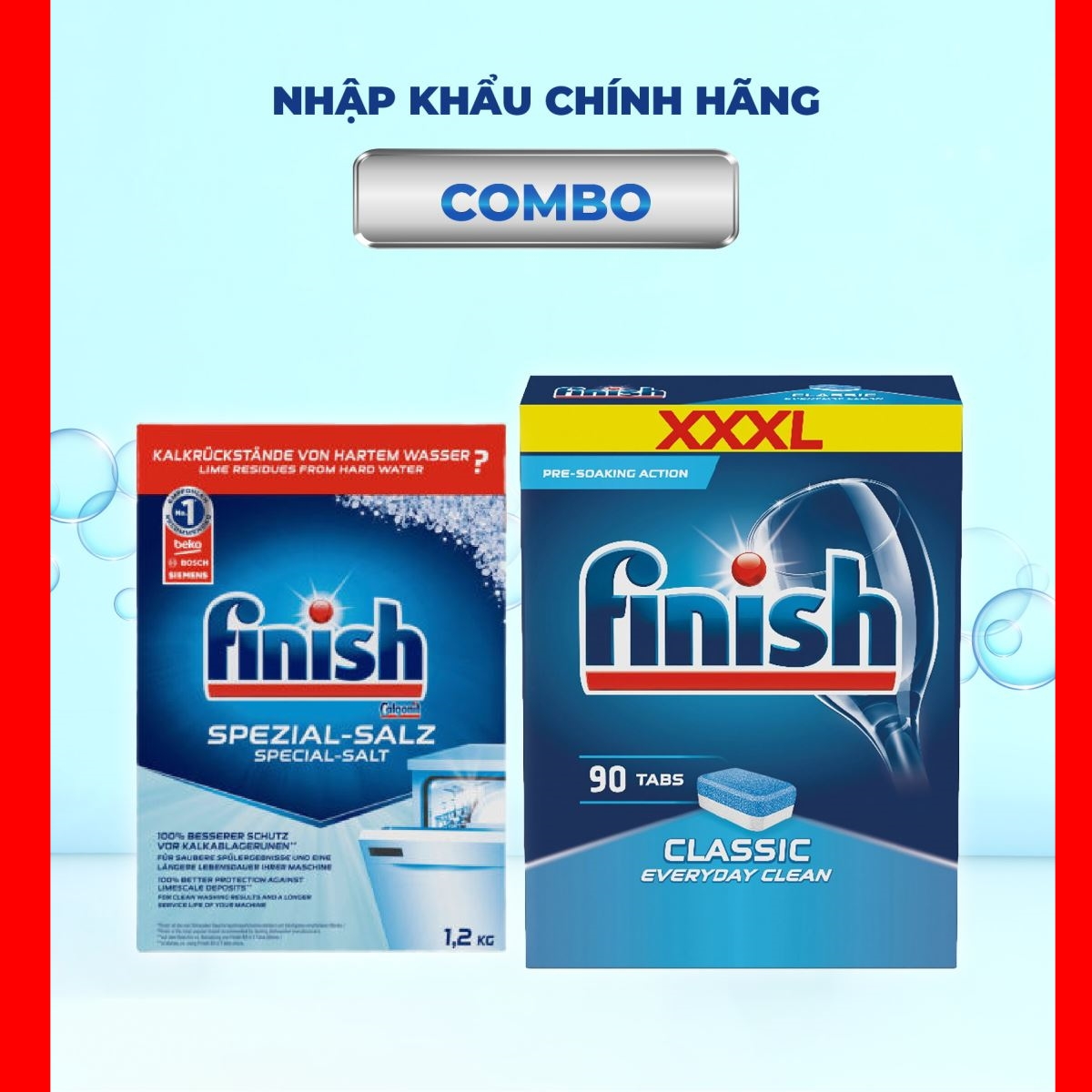 Viên rửa bát Finish 85 viên + Muối Finish 1,2kg + Tặng 3 viên Finish