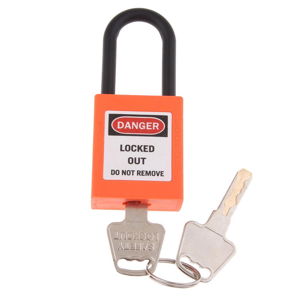 2xSafety Security Lockout Padlock Keyed Different PVC Stainless Steel Orange