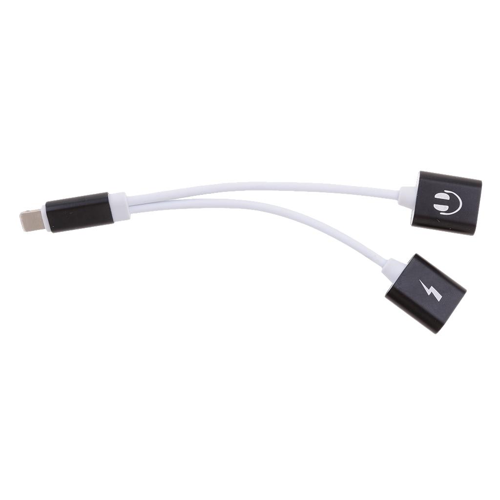 2 in 1 Headphones Jack Charger & Audio Splitter Adapter for