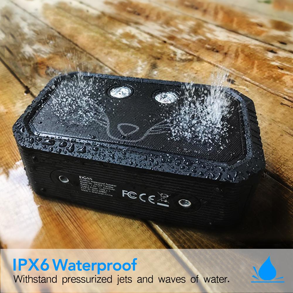 Loa di động, loa bluetooth không dây du lịch, IPX6 không thấm nước ngoài trời, hộp âm thanh âm thanh nổi 20W với đèn pin