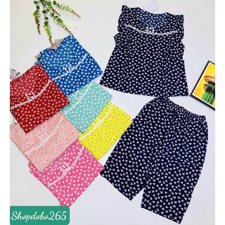 Đồ bộ nữ,đồ ngủ mặc nhà lửng vải lụa BL 34 họa tiết hoa nhí dễ thương size 45-57kg.